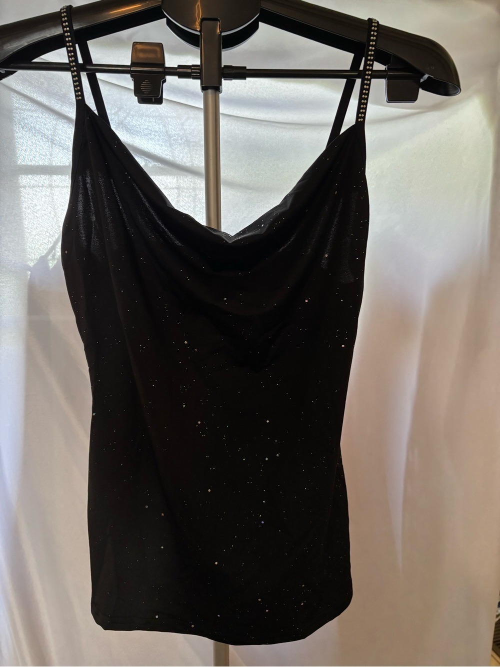 KNIT CAMISOLE TOP WITH RHINESTONE Women's Top with Care Label Detail